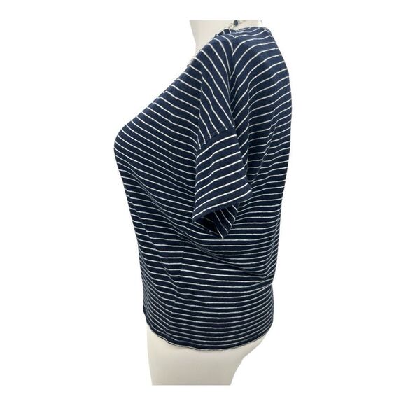 Chicos large striped short sleeve linen top - Picture 3 of 4